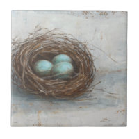 Rustikales Vogelnest - Blau