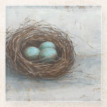 Rustikales Vogelnest - Blau Glasuntersetzer<br><div class="desc">Rustikales Vogelnest I von Ethan Harper. Blaue Eier in einem Vogelnest.</div>