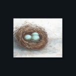 Rustikales Vogelnest - Blau Leinwanddruck<br><div class="desc">Rustikales Vogelnest I von Ethan Harper. Blaue Eier in einem Vogelnest.</div>