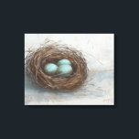 Rustikales Vogelnest - Blau Leinwanddruck<br><div class="desc">Rustikales Vogelnest I von Ethan Harper. Blaue Eier in einem Vogelnest.</div>