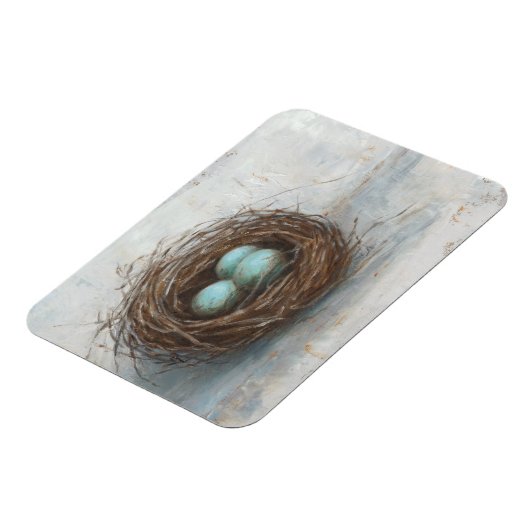 Rustikales Vogelnest - Blau Magnet (Linke Seite)