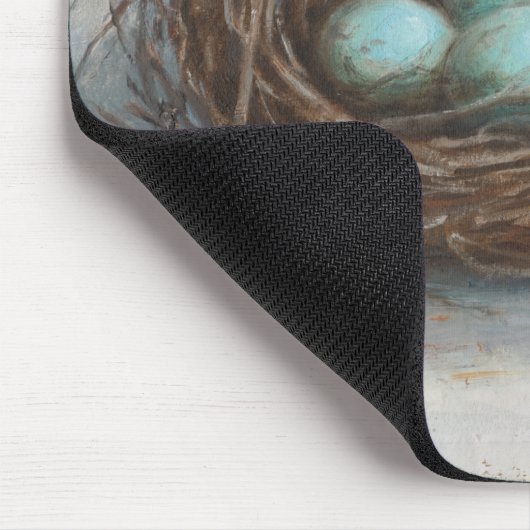 Rustikales Vogelnest - Blau Mousepad (Ecke)