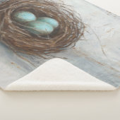 Rustikales Vogelnest - Blau Sherpadecke (3/4)