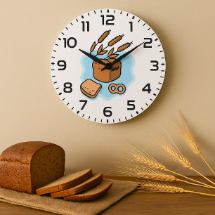 Rustikales Vollkornbrot Farmhouse Food Große Wanduhr