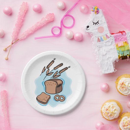 Rustikales Vollkornbrot Farmhouse Food Pappteller (Party)