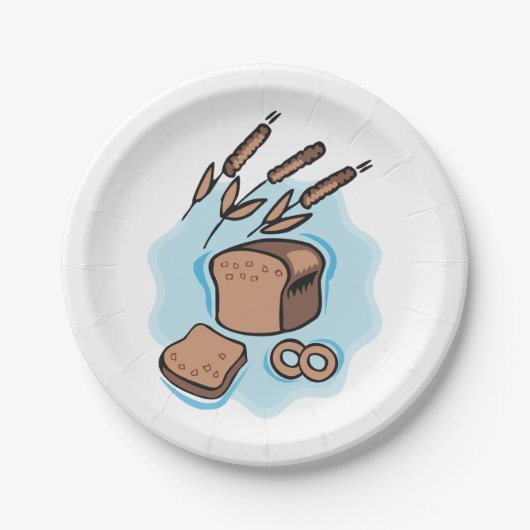 Rustikales Vollkornbrot Farmhouse Food Pappteller (Vorderseite)