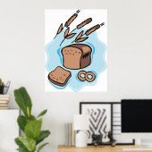 Rustikales Vollkornbrot Farmhouse Food Poster (Heimbüro)