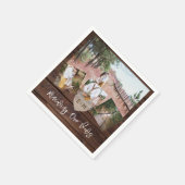 Rustikales Vow Renewal-Jubiläum Foto Collage Party Serviette (Ecke)