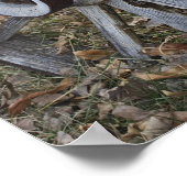 Rustikales Wagenrad aus Holz Poster (Ecke)