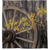 Rustikales Wagenrad Duschvorhang (Vorderseite)