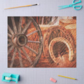 Rustikales Wagenrad-Hufeisen-Western Seidenpapier (Basteln)