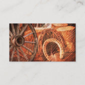 Rustikales Wagenrad-Hufeisen-Western Visitenkarte (Vorderseite)