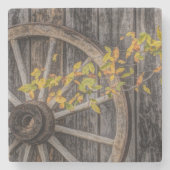 Rustikales Wagenrad Steinuntersetzer (Vorderseite)