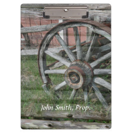 Rustikales Wagenrad-Zwischenablage im Western-Stil Klemmbrett