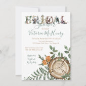Rustikales Wald-Brautparty Einladung (Vorderseite)