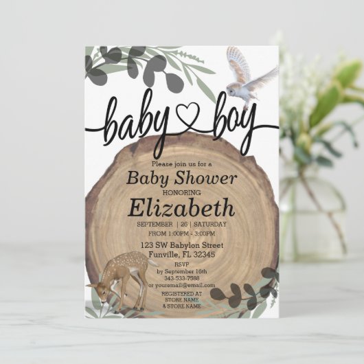 Rustikales Wald Einladung (Stehend Vorderseite)