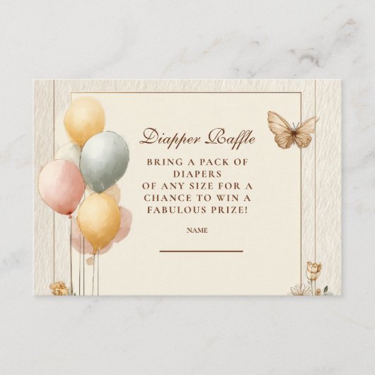 Rustikales Wald Friends Diapper Raffle Begleitkarte (Vorderseite)