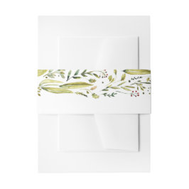 Rustikales Wald | Gartenkranz Wasserfarbenhochzeit Einladungsbanderole