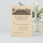 Rustikales Wald Hochzeitskarten RSVP Karte (Stehend Vorderseite)