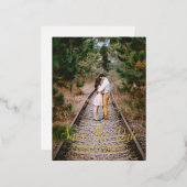 Rustikales Wald Save the Date Folie Einladungspostkarte (Vorderseite/Rückseite)