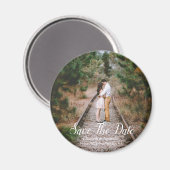 Rustikales Wald Save the Date Magnet (Vorderseite/Rückseite)