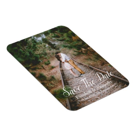 Rustikales Wald Save the Date Magnet (Rechte Seite)