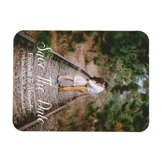 Rustikales Wald Save the Date Magnet (Horizontal)