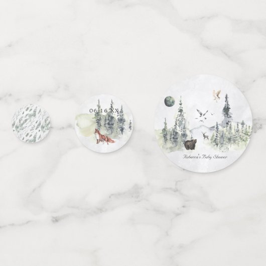 Rustikales Wald Tierisches Party Konfetti (Rückseiten)