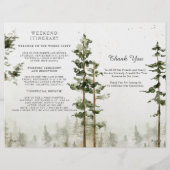 Rustikales Wald-Wasserfall-Hochzeitsprogramm (Rückseite)