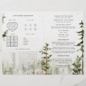 Rustikales Wald-Wasserfall-Hochzeitsprogramm mit S (Vorderseite)