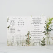 Rustikales Wald-Wasserfall-Hochzeitsprogramm mit S (Stehend Vorderseite)