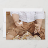 Rustikales Wald Wasserfarbe 1. Geburtstag Einladung (Rückseite)