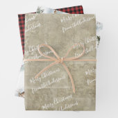 Rustikales Wald Wasserfarbenland Kariert mit Name Geschenkpapier Set (Beispiel)