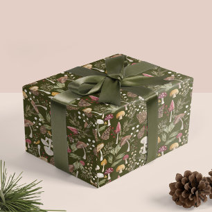 Rustikales Wald Wasserfarbenwald Mushroom Forest Geschenkpapier