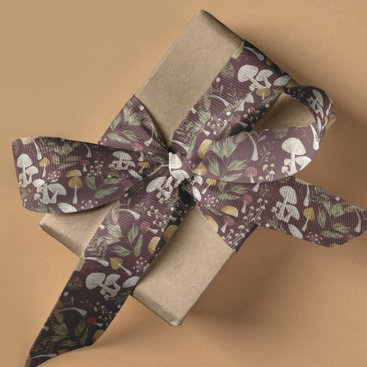 Rustikales Wald Wasserfarbenwald Mushroom Forest Ripsband