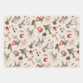 Rustikales Wald Weihnachten Winter Pilze. Geschenkpapier Set (Vorderseite)