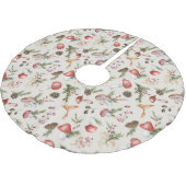 Rustikales Wald Weihnachts Pilze Polyester Weihnachtsbaumdecke (Schrägansicht)