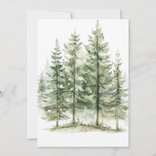 Rustikales Waldbärenwald Kinderdusche Einladung (Rückseite)