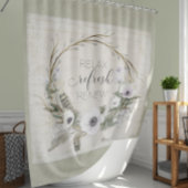 Rustikales Waldbauernhaus - Blumenzellenschrift Duschvorhang