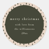 Rustikales Waldbaumgeschenk Runder Aufkleber (Vorderseite)