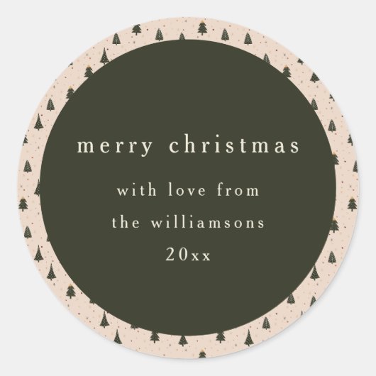 Rustikales Waldbaumgeschenk Runder Aufkleber (Vorderseite)