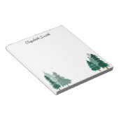Rustikales Waldbaumwald - Aquarellschrift Name Notizblock (angewinkelt)