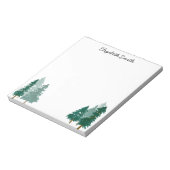 Rustikales Waldbaumwald - Aquarellschrift Name Notizblock (Rotiert)