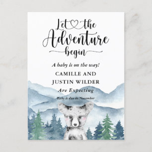 Rustikales Walderlebnis Gebirge Schwangerschaft Ankündigungspostkarte