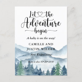 Rustikales Walderlebnis Gebirge Schwangerschaft Ankündigungspostkarte