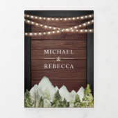 Rustikales Waldfoto Hochzeit Dreifach Gefaltete Einladung (Cover)