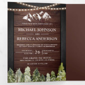 Rustikales Waldfoto Hochzeit Dreifach Gefaltete Einladung (Innen Erste Seite)