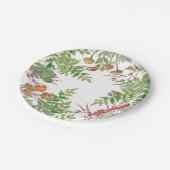 Rustikales Waldfrösche-Bienenpilz Naturfolien Pappteller (Schrägansicht)