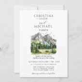 Rustikales Waldgebiet Bergwald Pine Wedding Invit Einladung (Vorderseite)