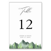 Rustikales Waldgebirge Tischnummer (Rückseite)